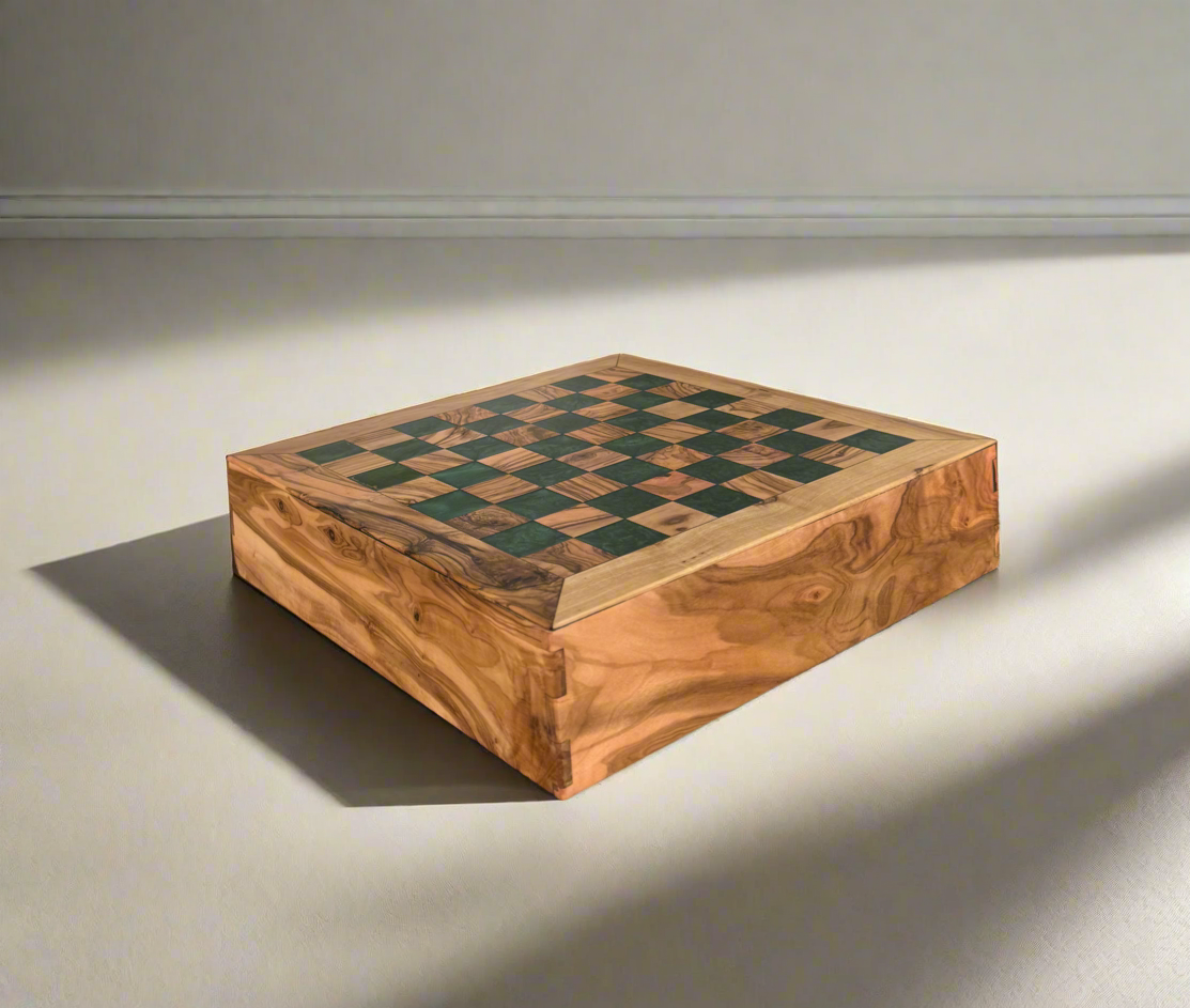 Premium Olive Wood Chessboard - with Resin