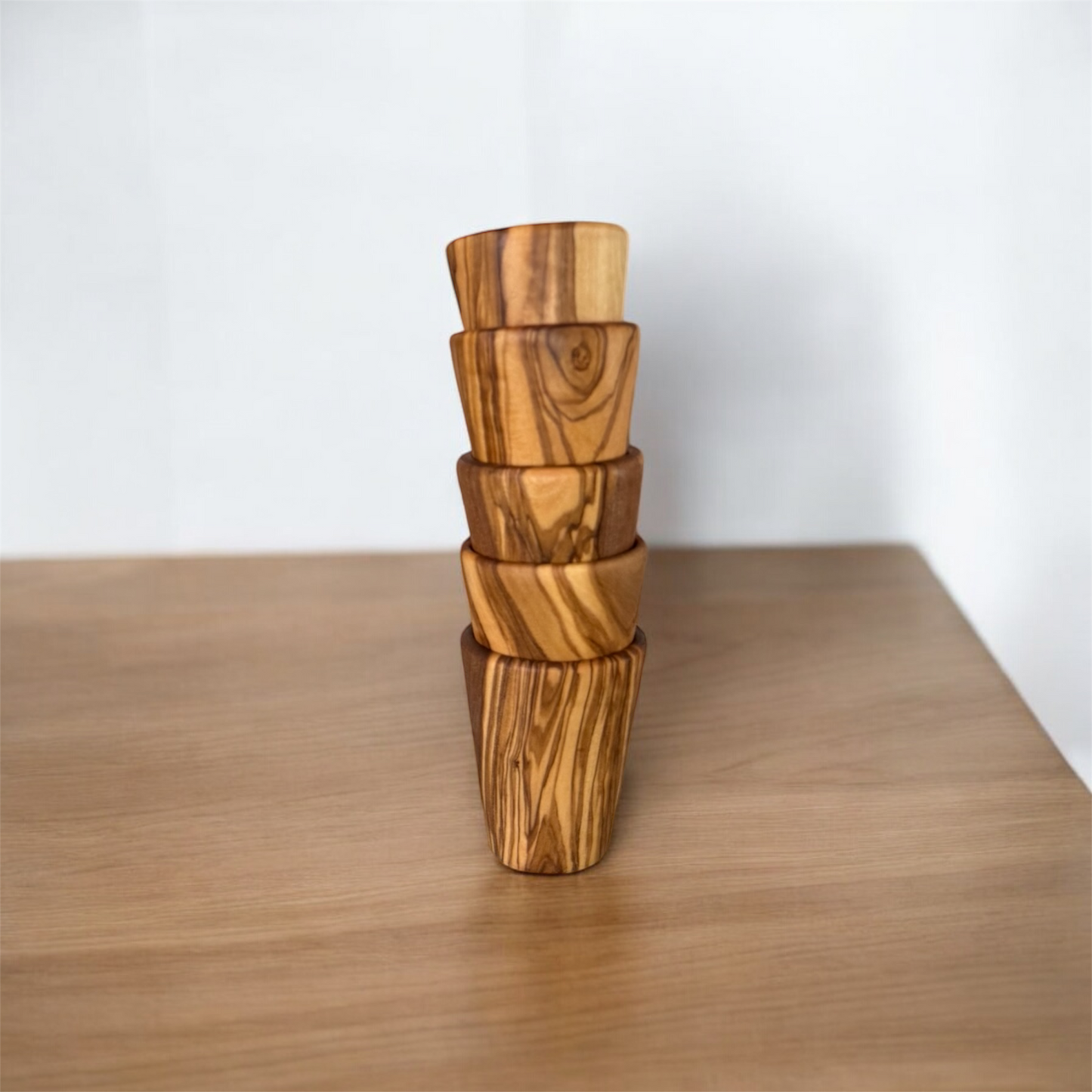 Olive Wood Tequila Shot Glasses - 5 pcs