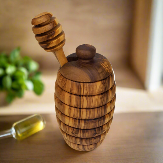 Handcrafted Olive Wood Honey Cup – Artisan Design