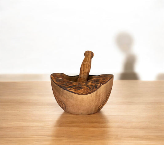 Olive Wood Mortar and Pestle - hand-made