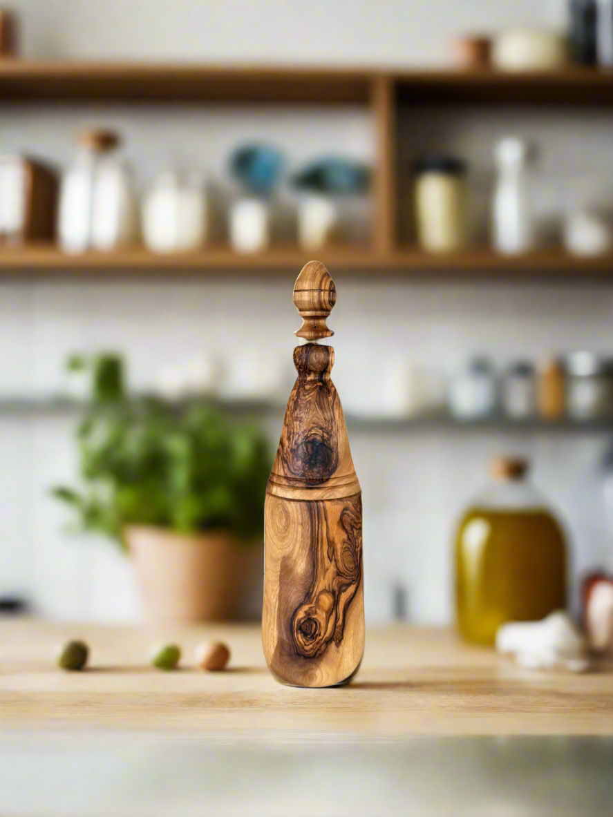 Olive Wood Oil bottle - handmade