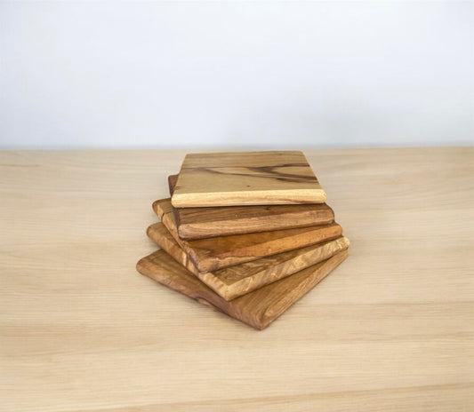 eco-friendly olive wood coasters - Handmade 5 pcs