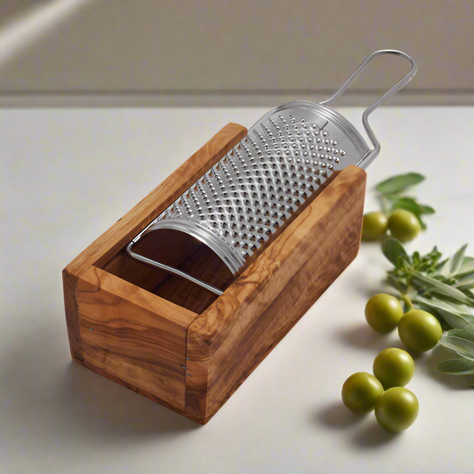 Premium Olive Wood Cheese Grater – Handmade from Tunisia.