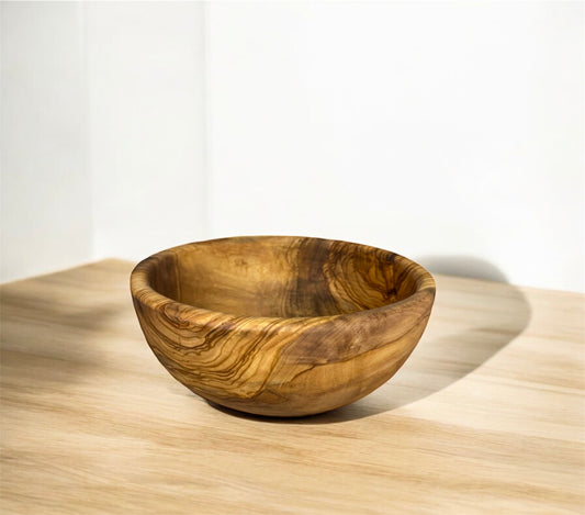 Natural Olive Wood Salad Bowl – Handcrafted in Tunisia