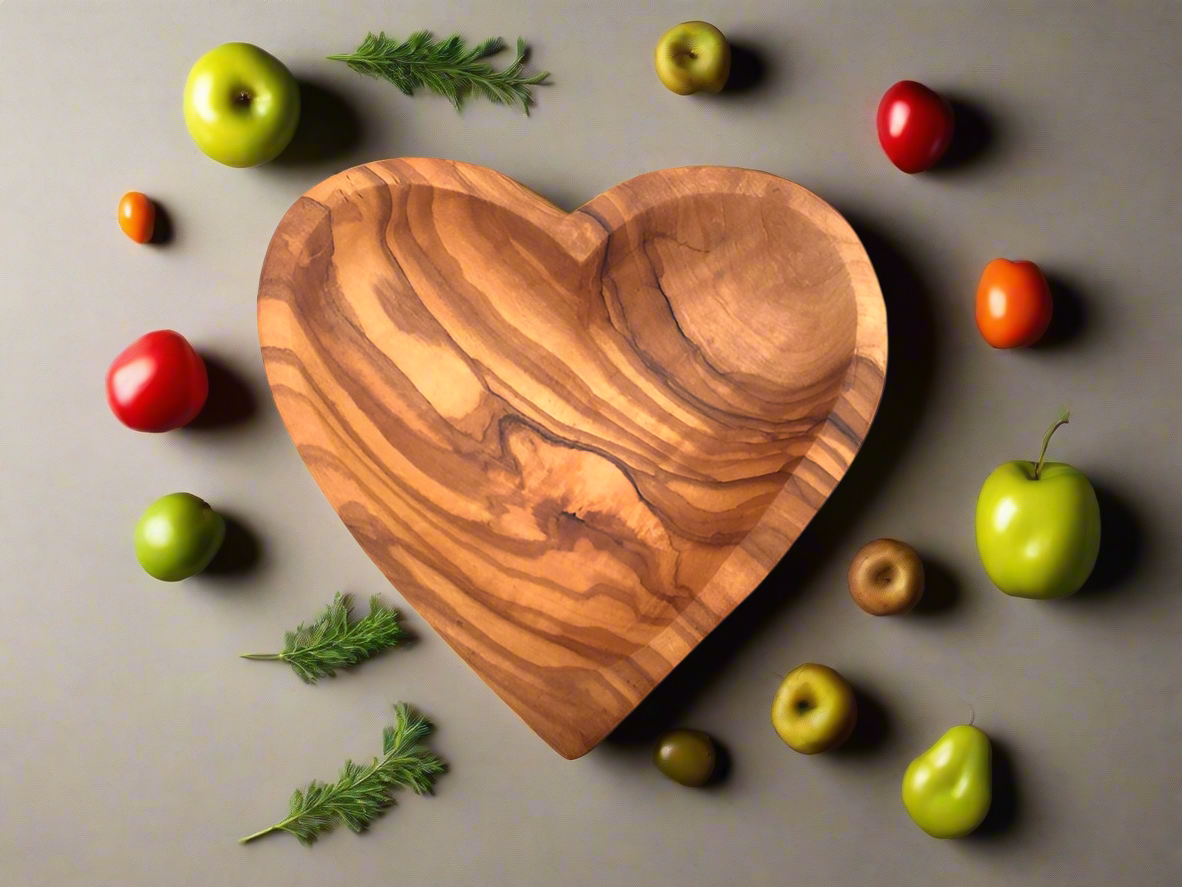 Olive wood heart